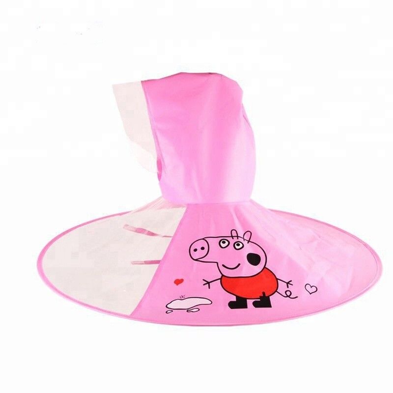 90cm Height PVC Children's Flying Saucer Hat Umbrella Raincoat Cloak